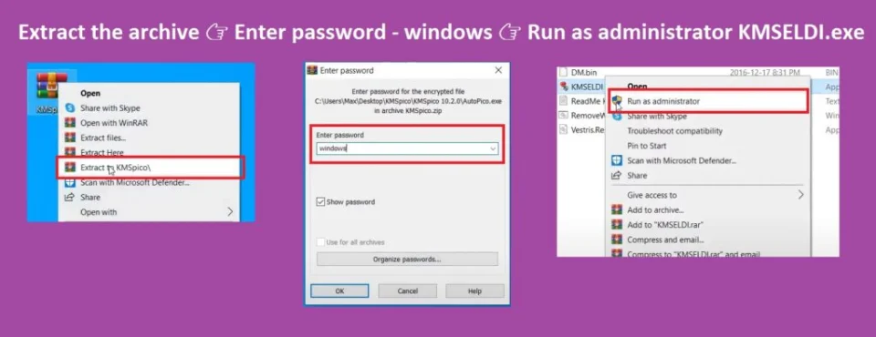 How to unzip and run KMSPico?